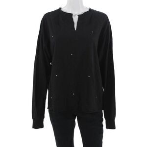Jet John Eshaya Women Designer Basic Long Sleeve Blouse Black Size M